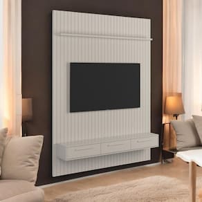 Conj. Painel Frisado Mendonza Off White + Bancada Kyoto 1.9 Off White