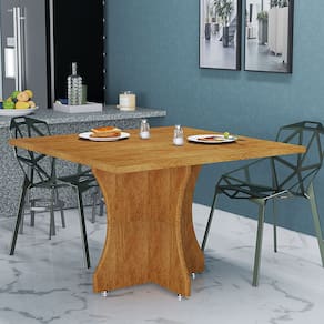 Mesa Quadrada 80x80 Com Base Estilosa e Tampo MDF Para Cozinhas Modernas