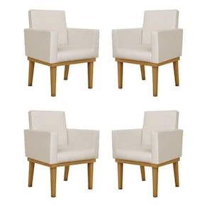 Kit 04 Cadeiras Decorativa Reforçada Courino bege