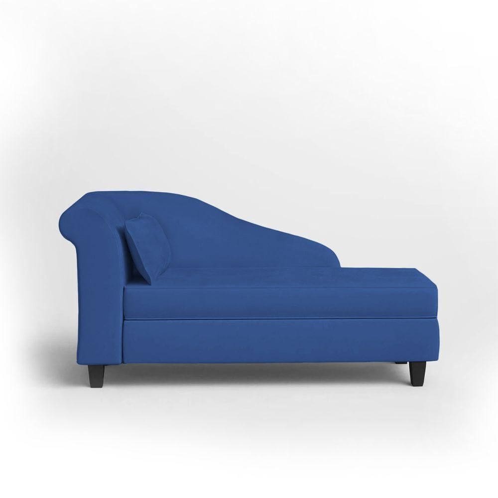 Recamier Diva França 1,40m Suede Azul Marinho - Inova Decor