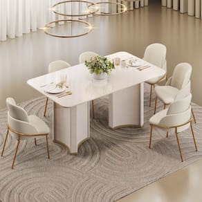 Conjunto Sala de Jantar Mesa 180cm Liz 6 Cadeiras Vitta DJ Móveis