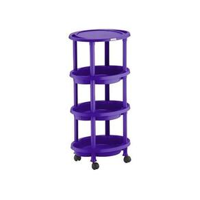 Carrinho Auxiliar Manicure e Estética com 3 Bandejas Dompel Clean Roxo