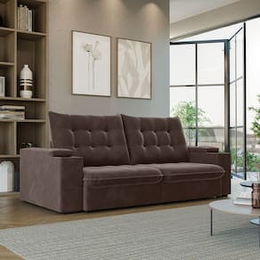 Sofá 3 Lugares Retrátil Reclinável 230cm Sued El Dorado Flash Estofados