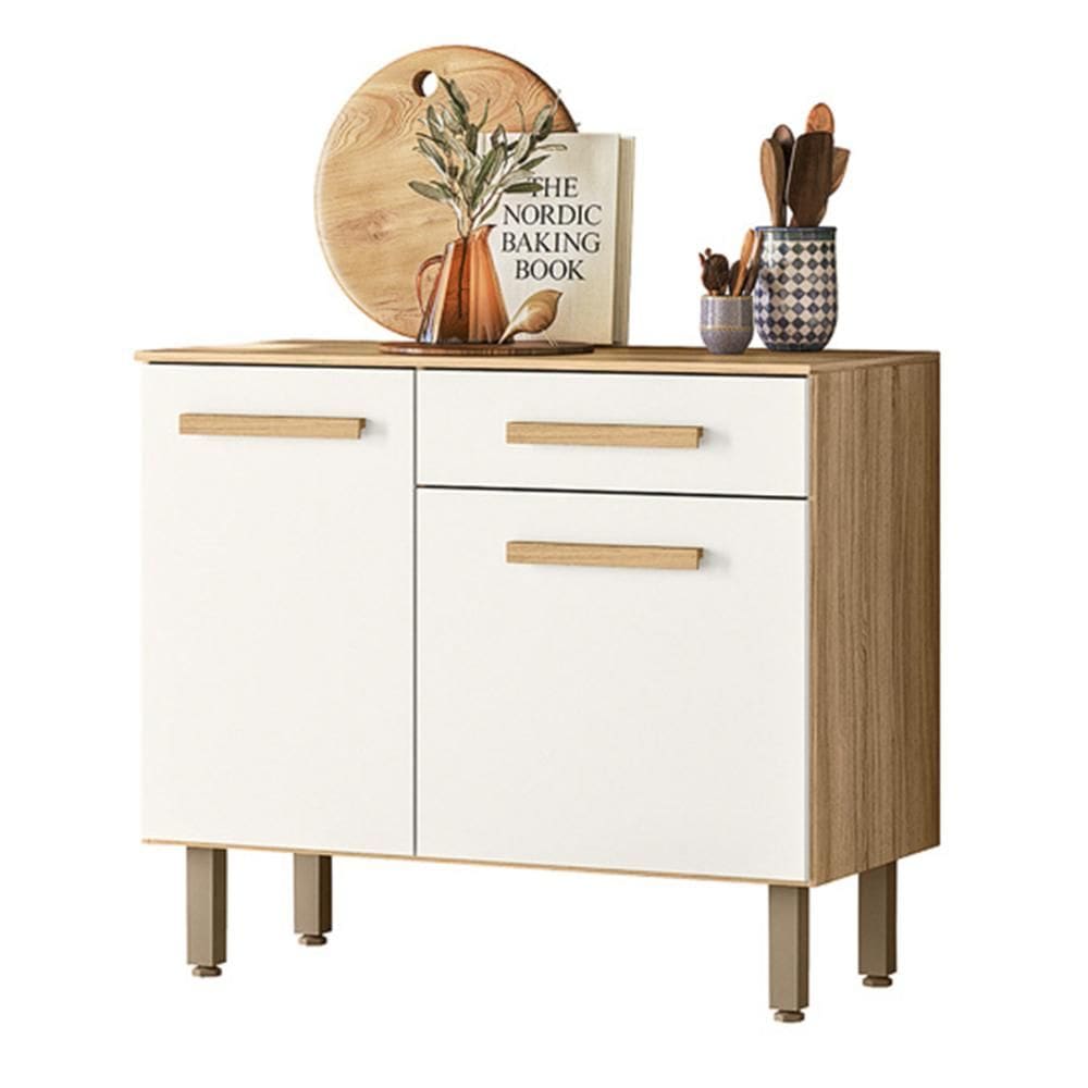 Balcão para Cozinha Lemon com 2 portas e 1 Gaveta 91 cm