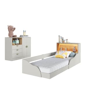 Quarto Infantil Completo Cômoda e Cama Montessoriana Lille CJ080 Branco - Art In Móveis