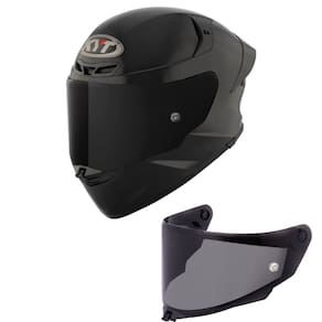 Capacete KYT TT Revo Plain Preto Brilhante Mais Viseira Fumê
