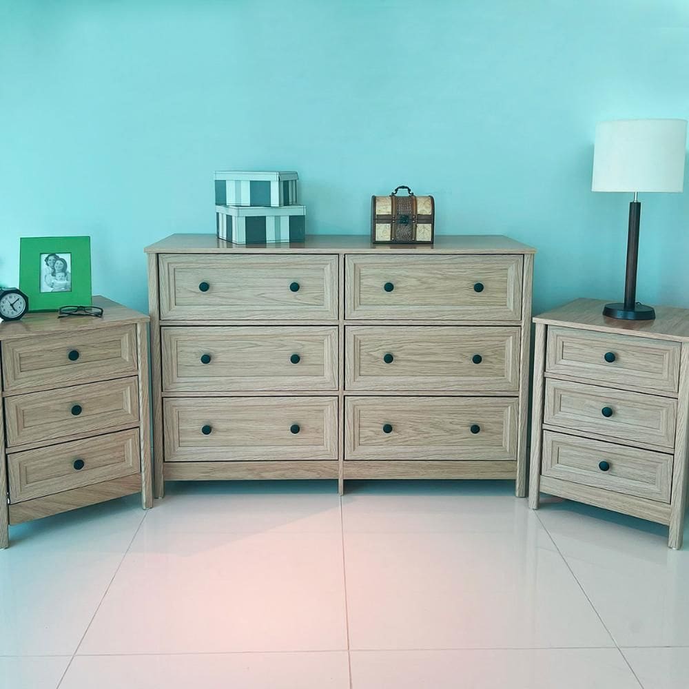 Cômoda 6 Gav+2 Mesas de Cabeceira Ditália DM-217 DM-111