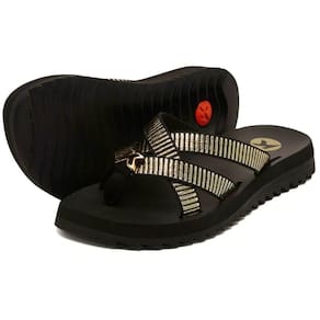 Chinelo Kenner Kyra Spider Glam Feminino - Preto e Dourado
