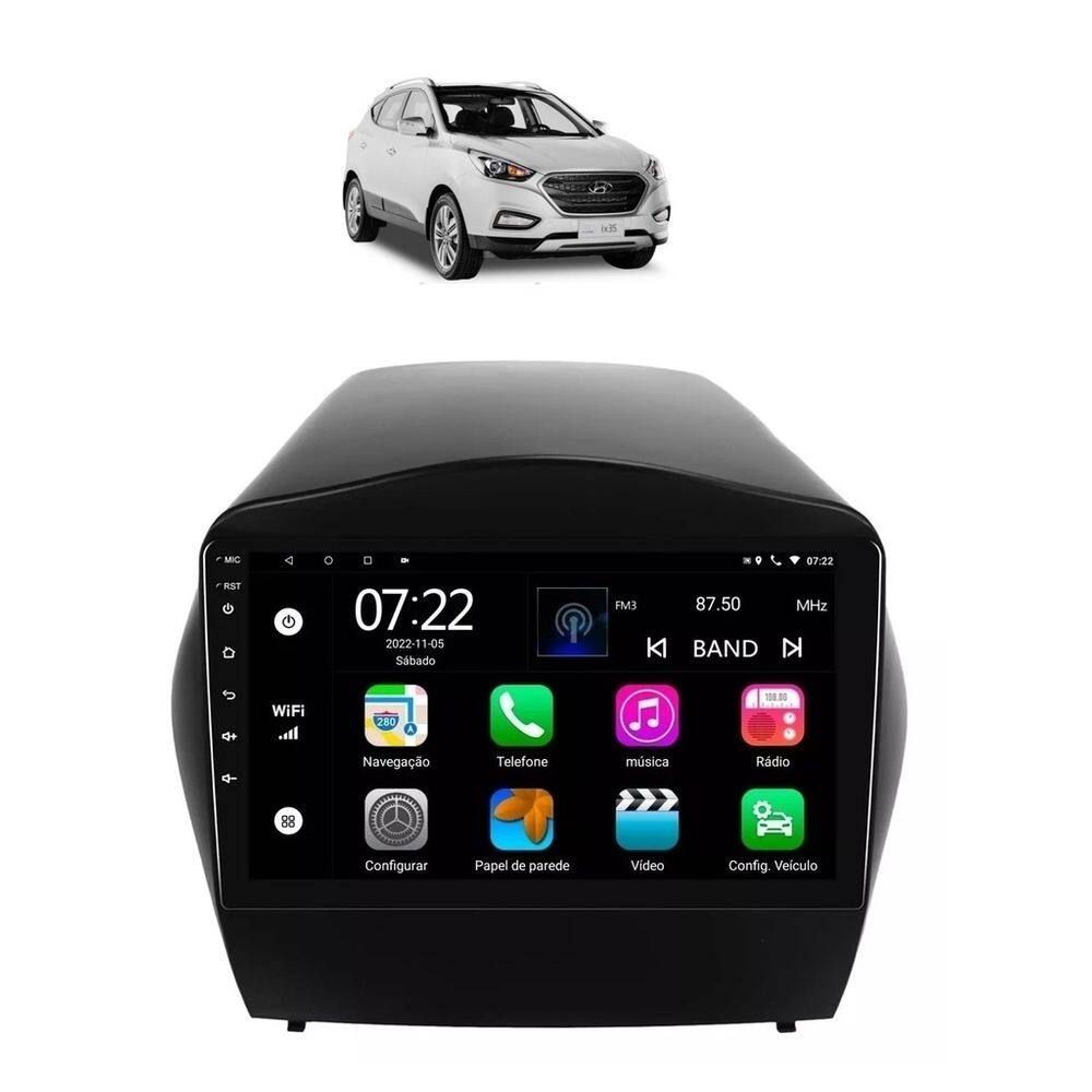 Kit Multimídia Ix35 2010 / 2023 GL 9 Pol Android Carplay QuadCore 2/64GB - Autovex