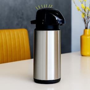 Garrafa Térmica 100% Em Inox Ampola De Vidro 1.8 Litros Quente e Frio Acionamento Por Pressão