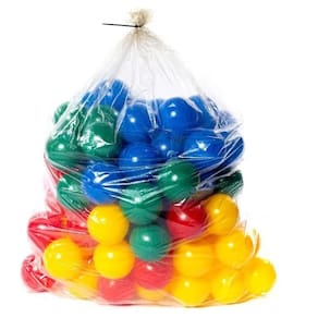 Saco com 100 bolinhas coloridas para piscina ou barraca