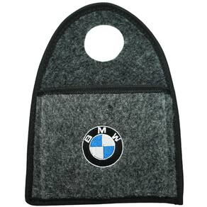 Lixeira Lixinho Automotiva Carro Carpete Logo Bordado Bmw para Câmbio Grafite