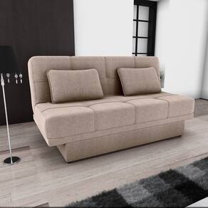 Sofá-cama Sany 3 Lugares Reclinável com Baú Bouclê Marrom - Matrix