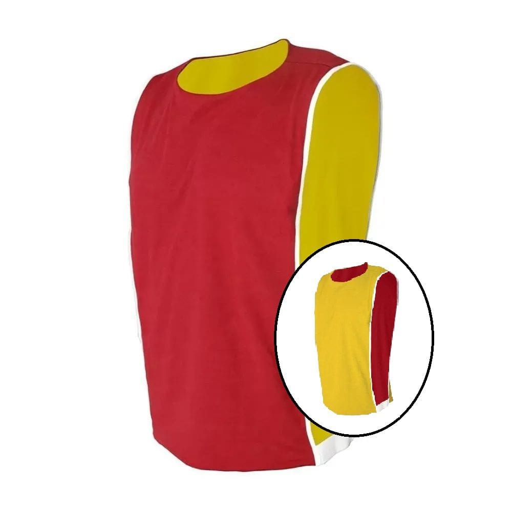 Kit com 15 Coletes Dupla Face Vermelho e Amarelo - Kanga Sport