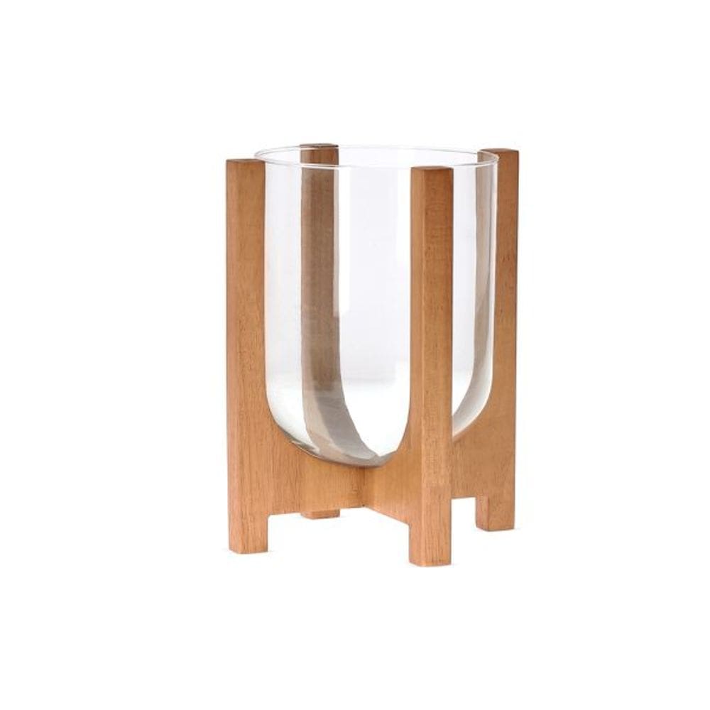 Vaso em Vidro e Madeira 19876 Mart