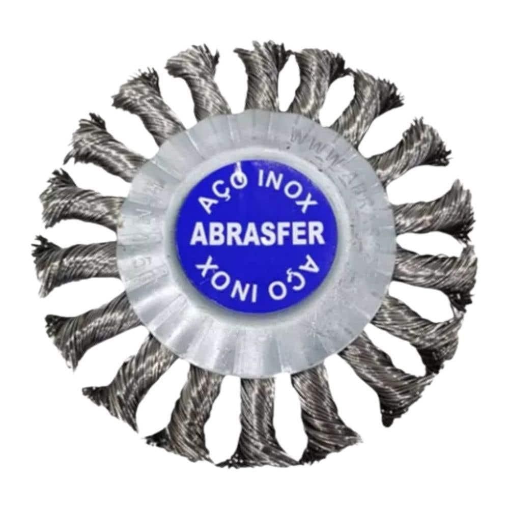 Escova de Inox Circular Trançada 4.1/2 X 1/2 X 7/8 POL ABRASFER