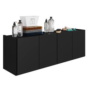 Balcão Suspenso Multiuso Lavanderia 118cm Monna Preto Z34 - Mpozenato