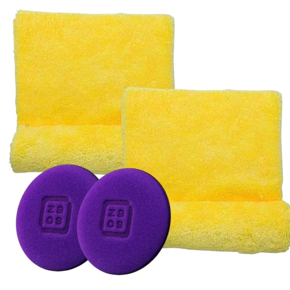 Kit 2 Flanelas 40x60 Autoamerica e 2 Aplicadores De Espuma Zacs