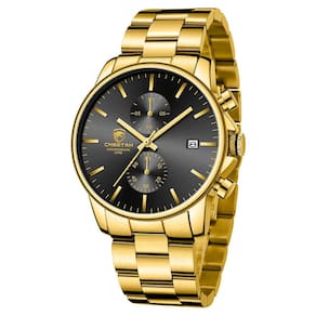 Relógio GOLDEN HOUR masculino, moderno e casual, cronógrafo preto