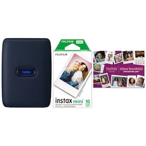 Impressora Fujifilm Instax Mini Link Blue com 10 filmes e livreto