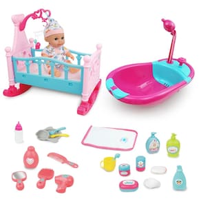 Conjunto de jogos Baby Doll RedCrab de 12 polegadas com banheira e acessórios
