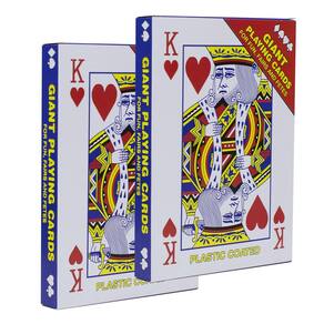 Baralho de cartas Jumbo Giant de 5 x 7 polegadas (pacote com 2) para todas as idades