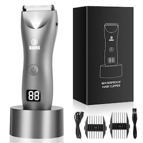 Aparador de pelos corporais LEMULEGU SMT033 para homens com bateria LCD