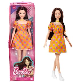 Boneca fashion Barbie Fashionistas #160 com longos cabelos castanhos