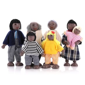Bonecas Dollhouse Family People cobee, 7 peças de madeira