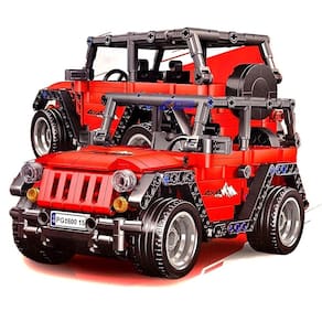 Carrinho Bloco Montar Brinquedo Carro Vermelho Folia Imports