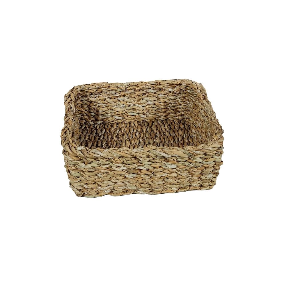 Cesto Organizador De Seagrass Quadrado Aimore Jolitex Mek - P 18x18x8cm