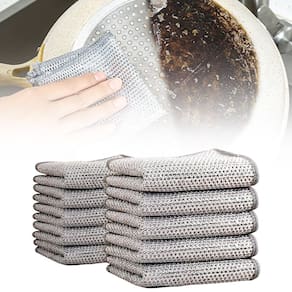 Conjunto de panos de prato de arame, 10 unidades, sem arranhões, para limpeza úmida e seca