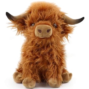 Brinquedo de pelúcia Scottish Highland Cow para crianças e adultos 28cm