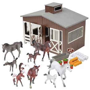Conjunto de brinquedos Toy Horse Stable Constructive Playthings Deluxe, 23 unidades