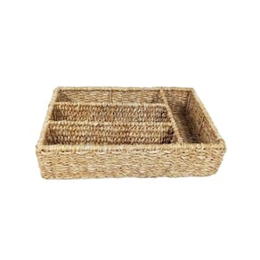 Porta Talheres Organizador De Seagrass Com 4 Divisórias - Jolitex MEK - Seagrass