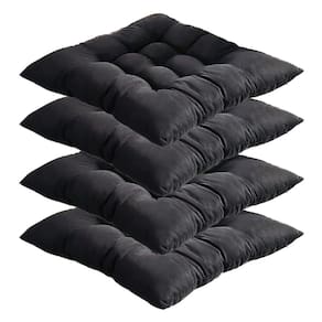 Conjunto de 4 almofadas de cadeira Fymlhomi para cadeiras de jantar pretas