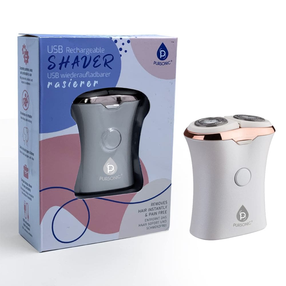 Barbeador elétrico Pursonic USB recarregável para mulheres brancas