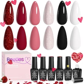Conjunto de 6 cores de esmalte de gel Beetles Spring Queen of Hearts