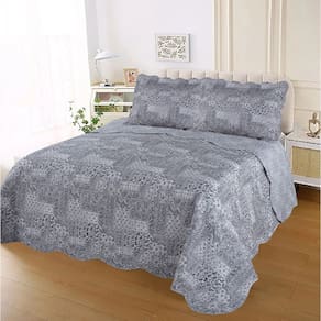 Jogo Colcha Cobre Leito Estampada Dupla Face Casal Ultrassonic 220x240cm - Colcha Boituva