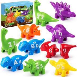 Brinquedo de dinossauro CPSYUB 52 PCS com letras correspondentes ao alfabeto
