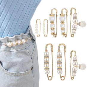 Alfinetes de broche Harewu Pearl Strass para roupas femininas