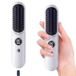 Escova de alisamento sem fio RMERVE 5000mAh Bateria Branca