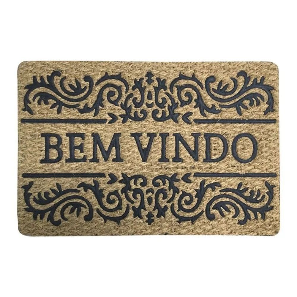 Capacho De Porta Panamá Fibra De Coco Antiderrapante 40x60cm - Niazitex - 001