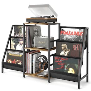 Suporte de toca-discos Tewinko com armazenamento em vinil 280 álbuns