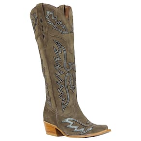 Bota Texana Feminina Bico Fino Verde Cow Way 38120