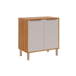 Gabinete de Cozinha Modulado Balcão p/ Cooktop Divina c/ 2 Portas 80cm Cinamomo/Off White - MGM