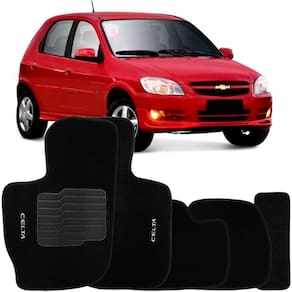 Jogo de Tapete Automotivo Carpete Chevrolet Gm Celta 2002 à 2018 Soft Logo Bordado 5 Peças