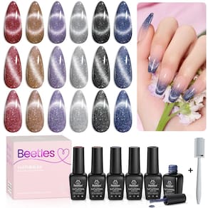 Conjunto de esmaltes Beetles Cat Eye Gel 6 Colors Glitter