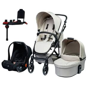 Carrinho De Bebe Como 4 Powder Com Moises + Bolsa + Bebe Conforto - Abc Design