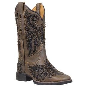 Bota Western Feminina Marrom com Glitter Cow Way 38117